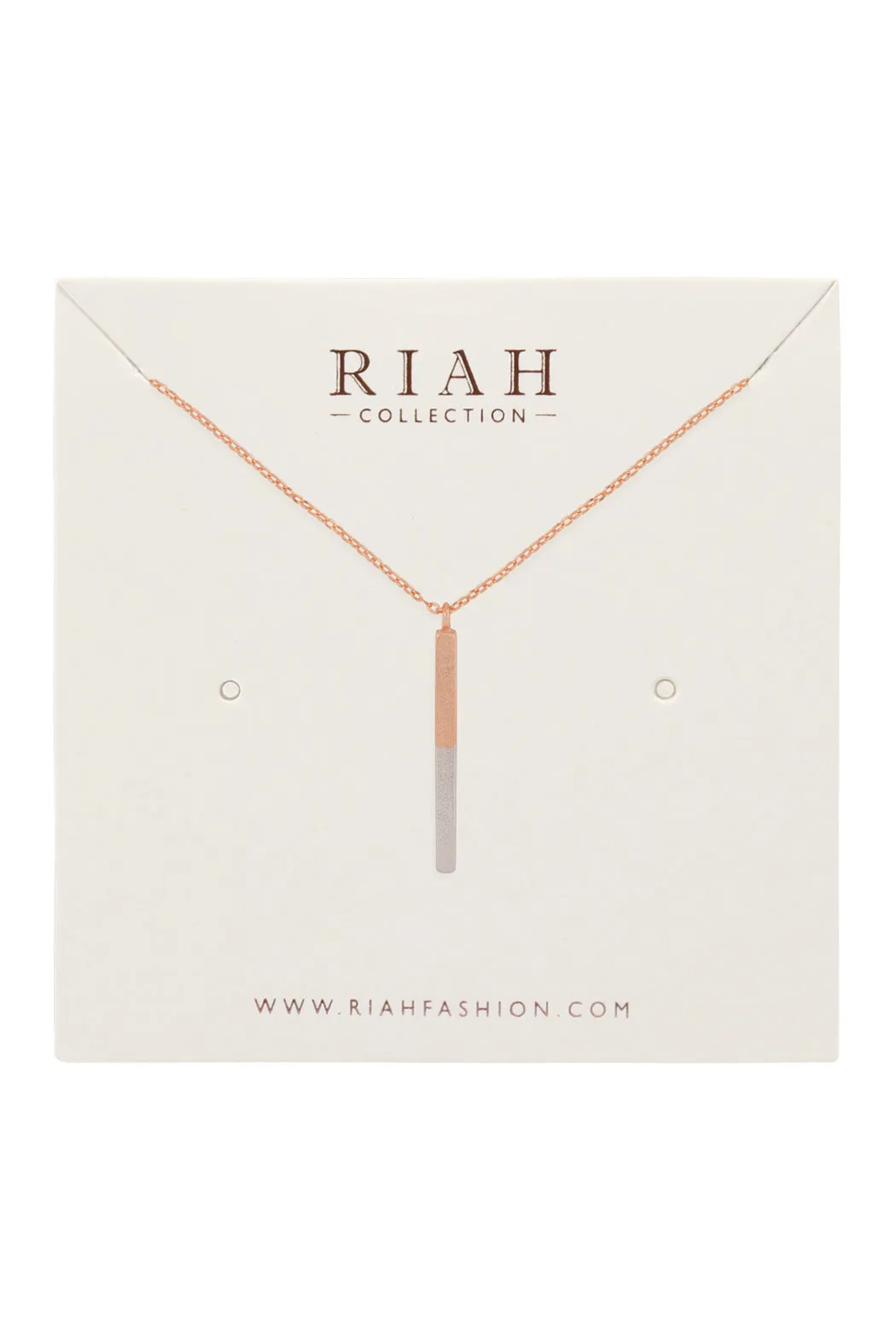 TWO TONE BAR PENDANT DAINTY NEKCLACE