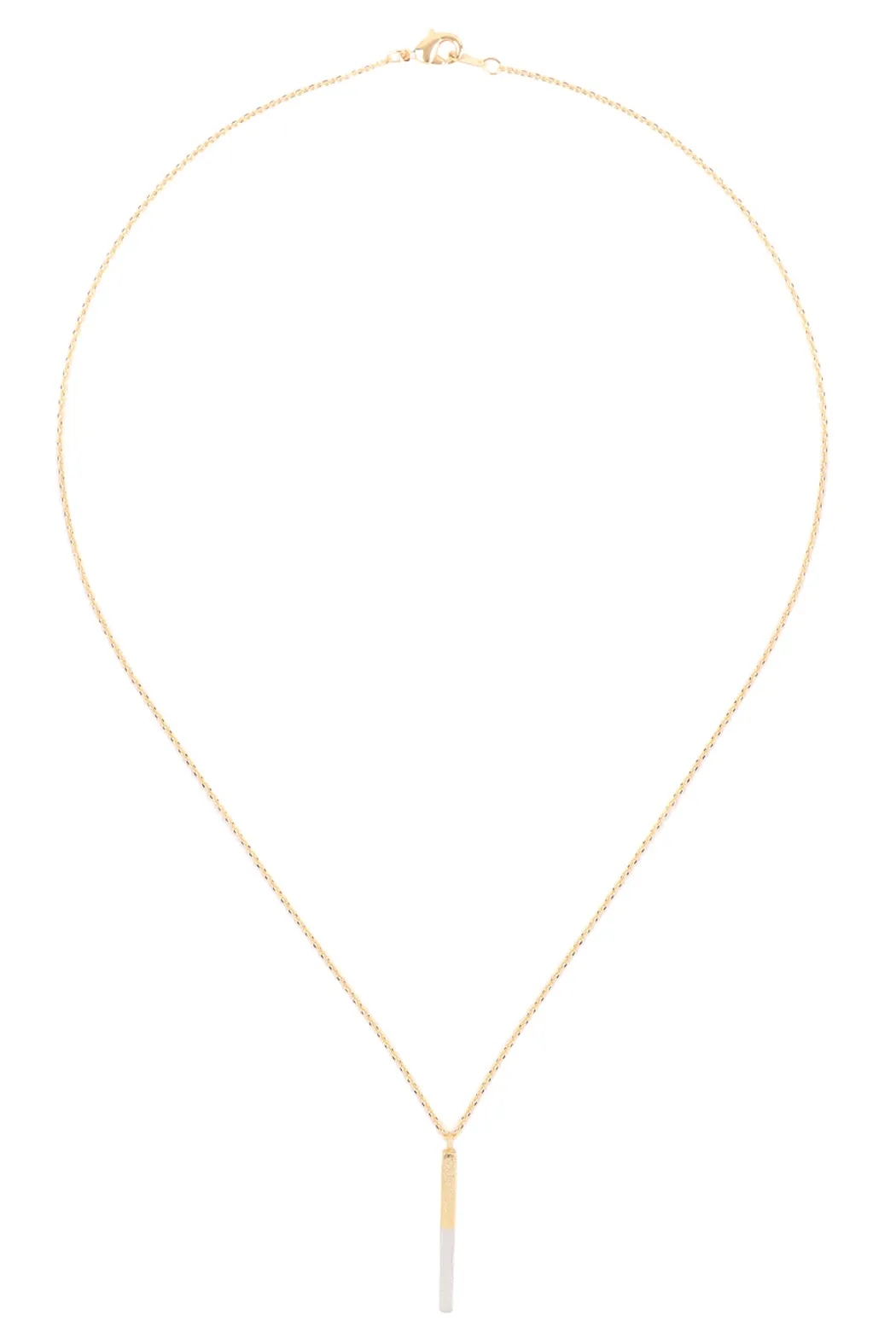 TWO TONE BAR PENDANT DAINTY NEKCLACE