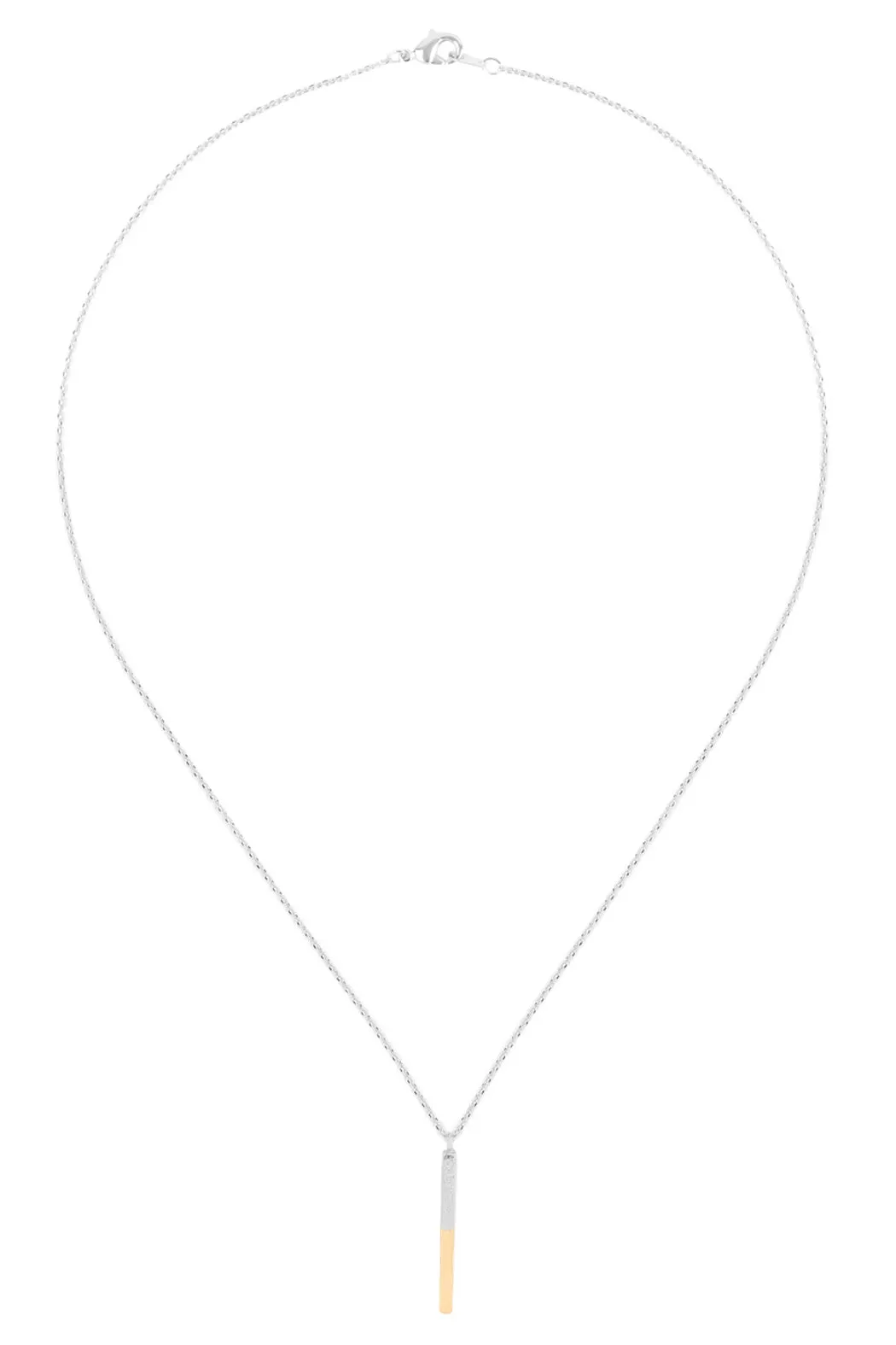 TWO TONE BAR PENDANT DAINTY NEKCLACE