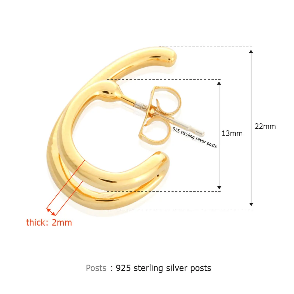 Unique 2lines Split Earrings