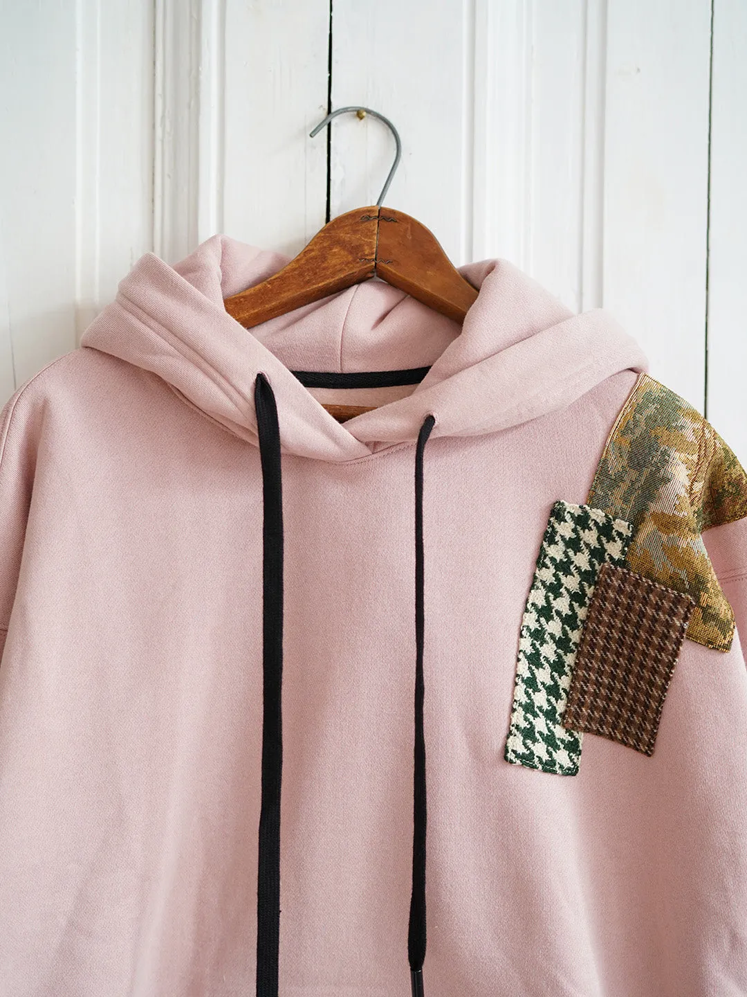 Unlogical Poem Vintage Style Patchwork Pink Hoodie