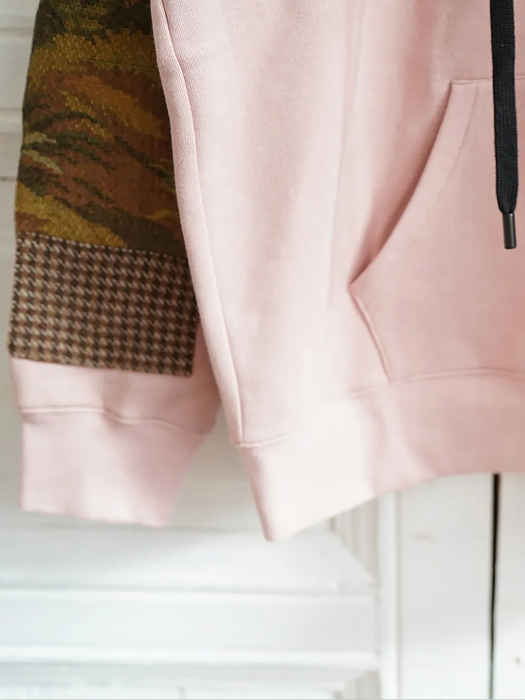 Unlogical Poem Vintage Style Patchwork Pink Hoodie