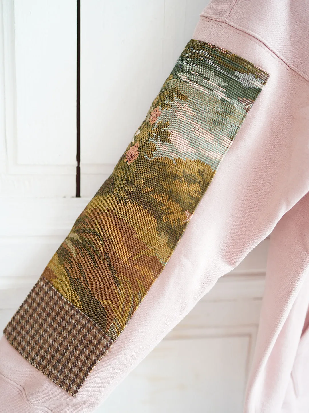 Unlogical Poem Vintage Style Patchwork Pink Hoodie