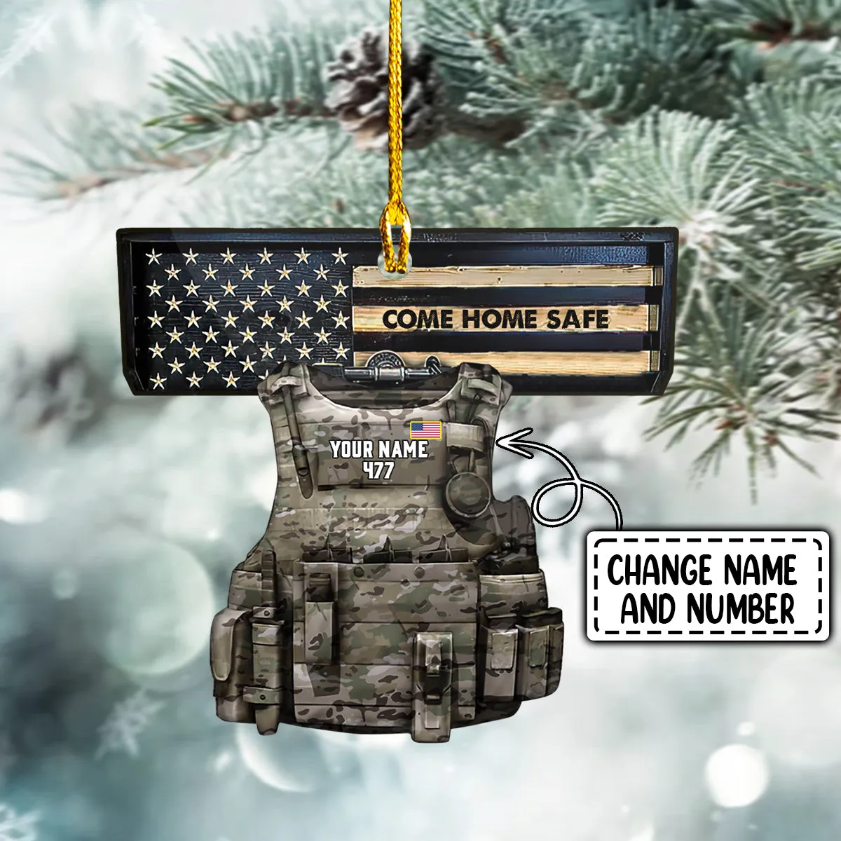 Veteran - Soldier - Custom Shaped Ornament - 177