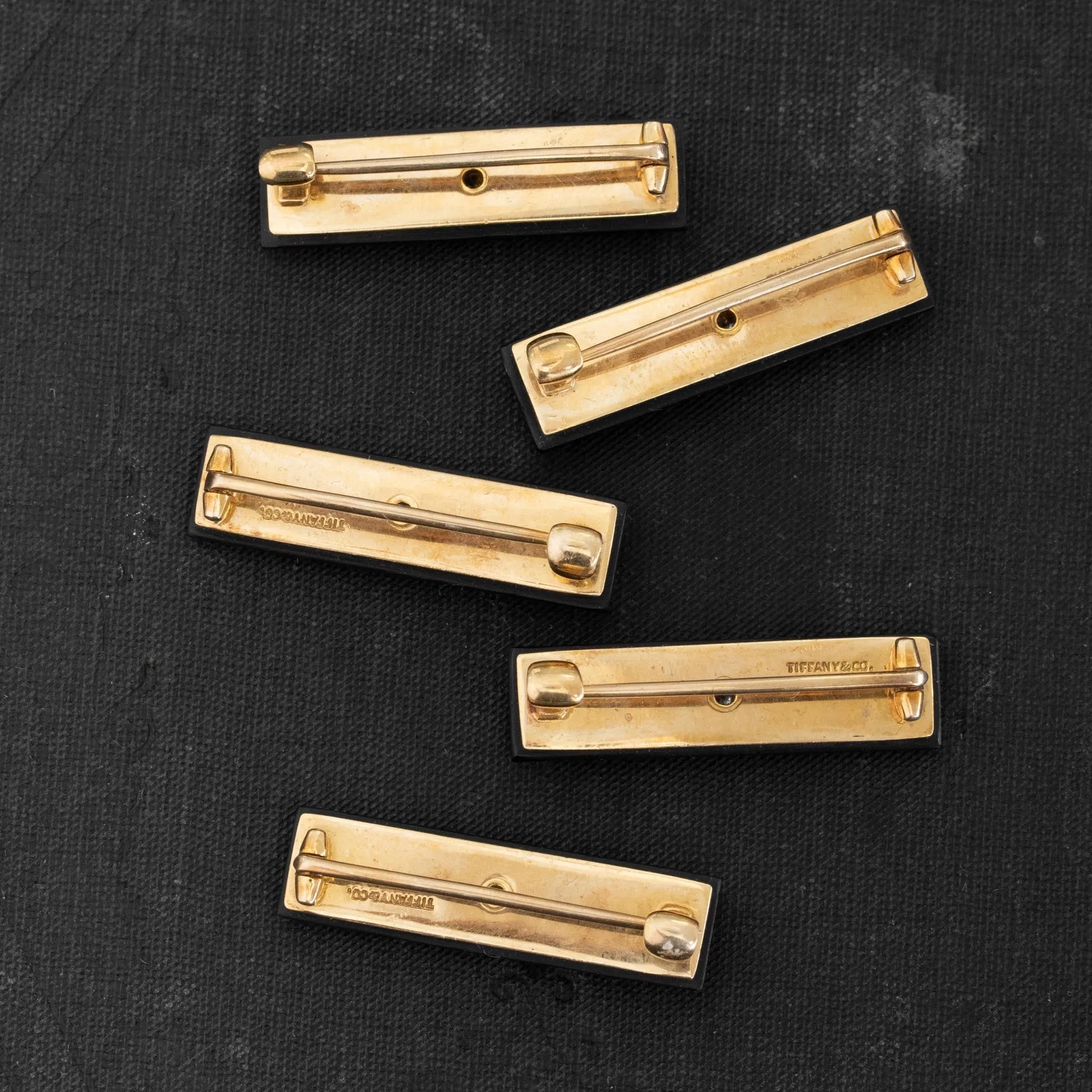 Victorian Diamond & Onyx Garter Pins by Tiffany & Co.