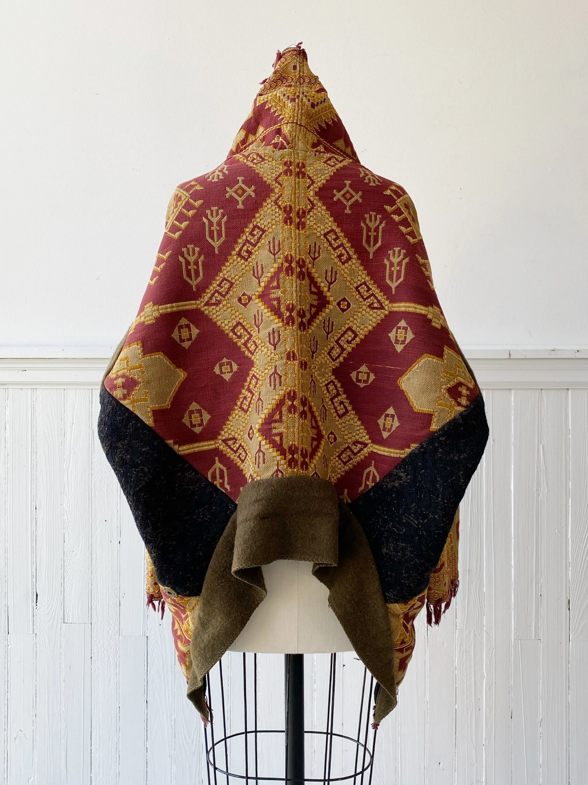 victorian jacquard and army blanket cocoon #2