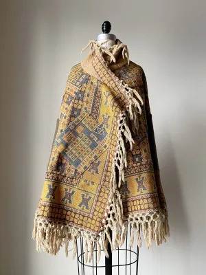 victorian jacquard and army blanket cocoon 3