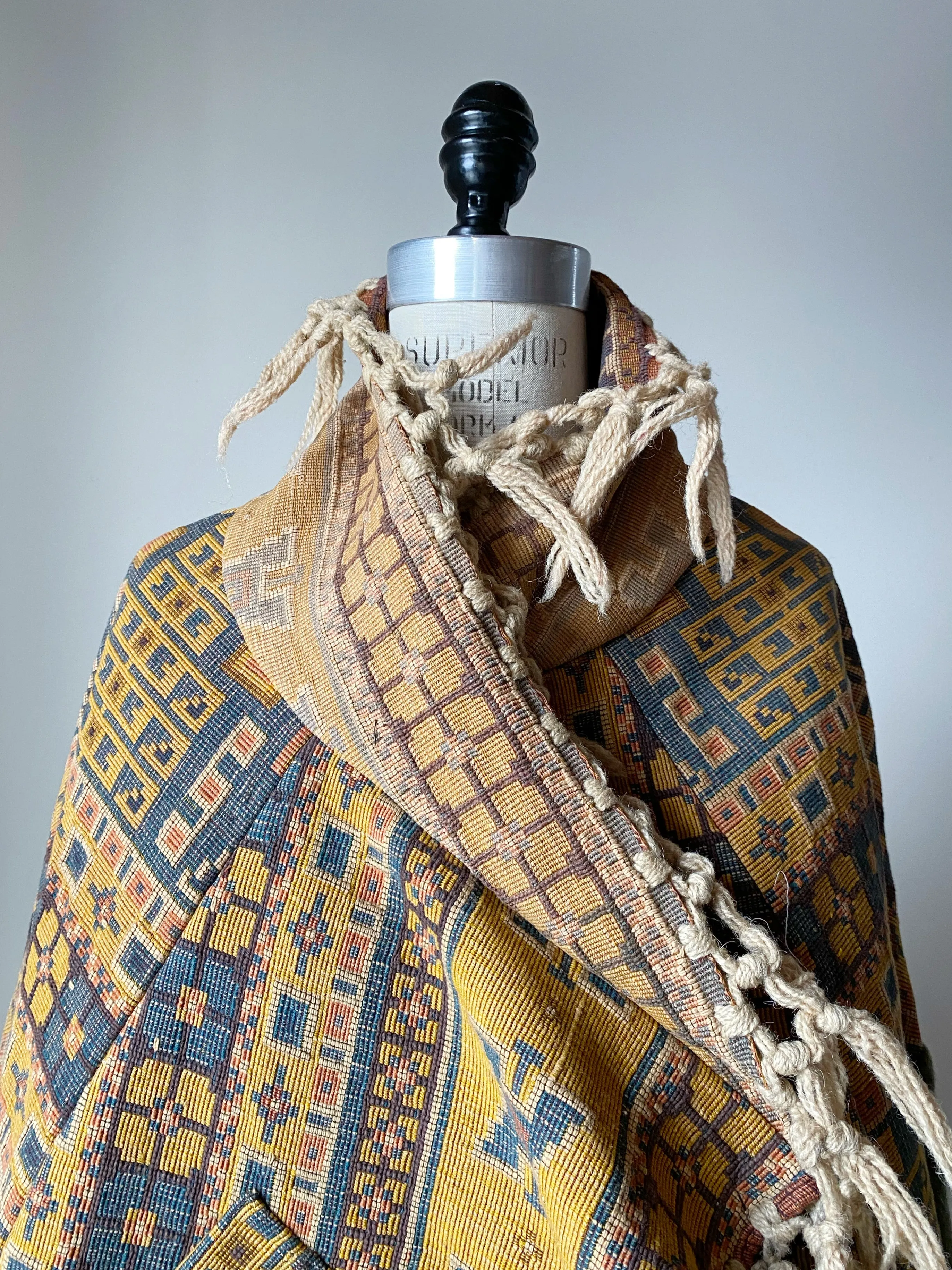 victorian jacquard and army blanket cocoon 3
