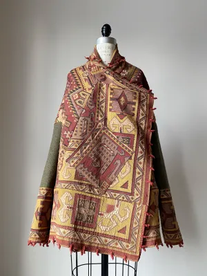 victorian jacquard and army blanket cocoon 4