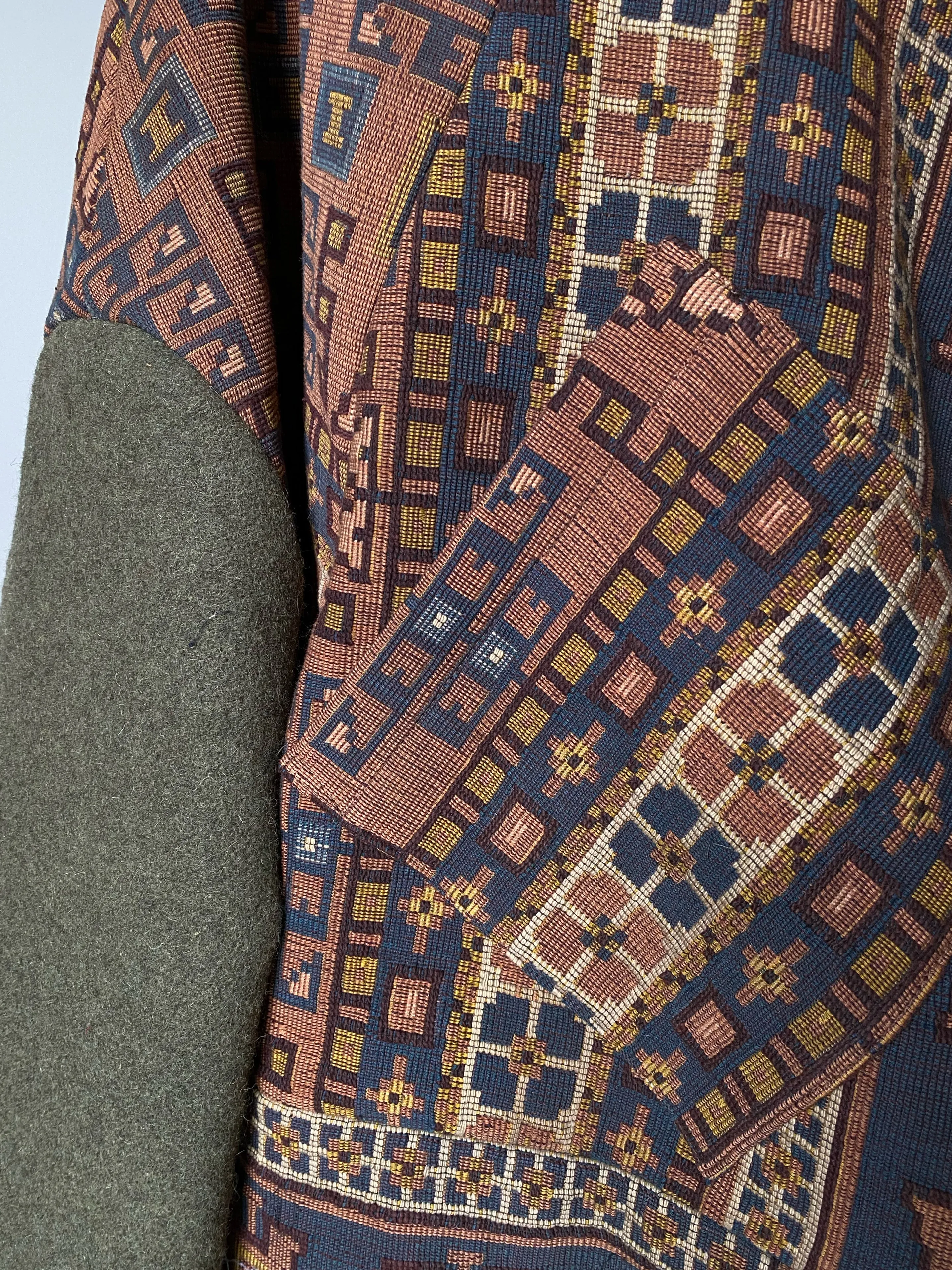 victorian jacquard and army blanket cocoon 5