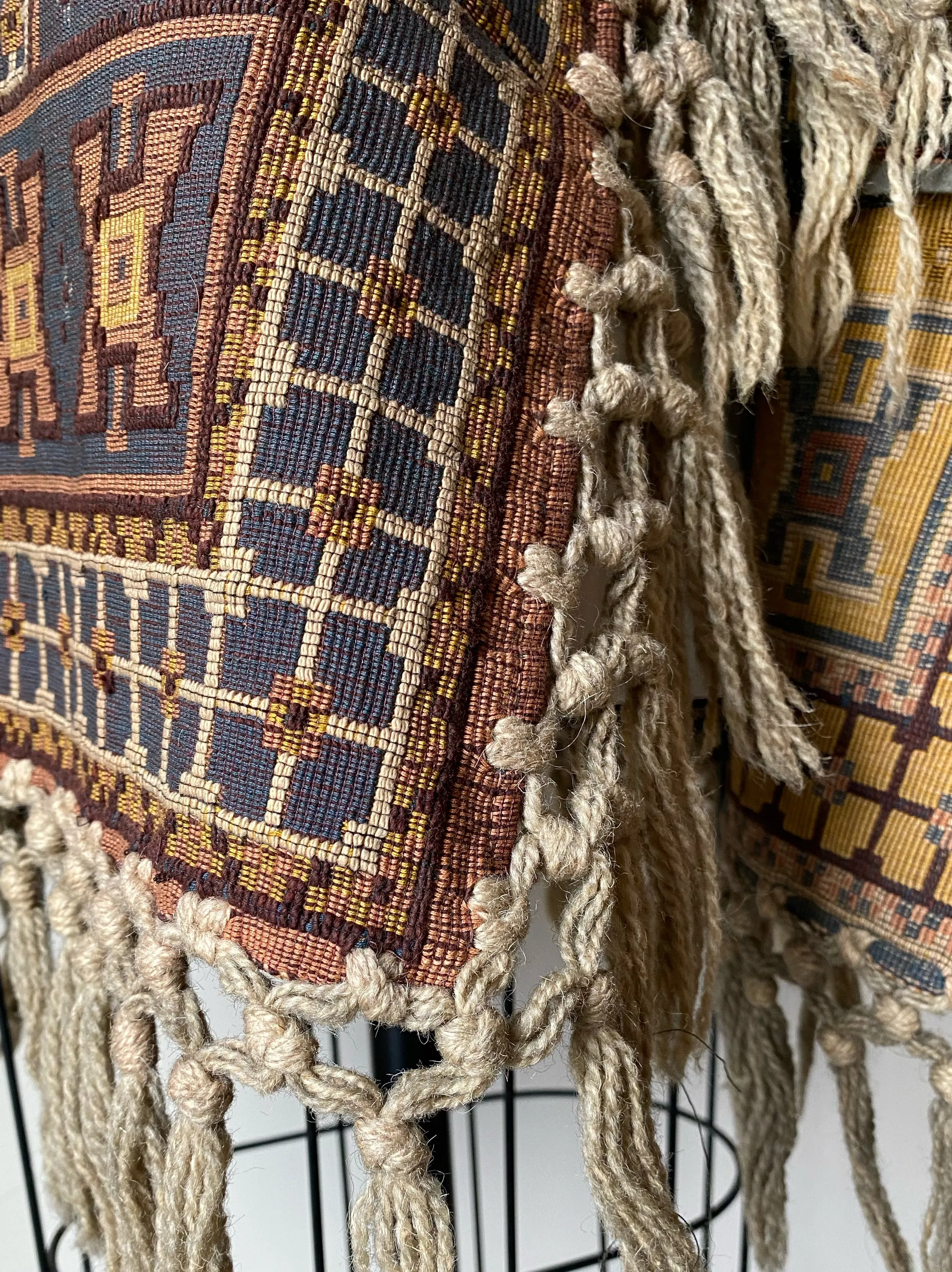 victorian jacquard and army blanket cocoon 5