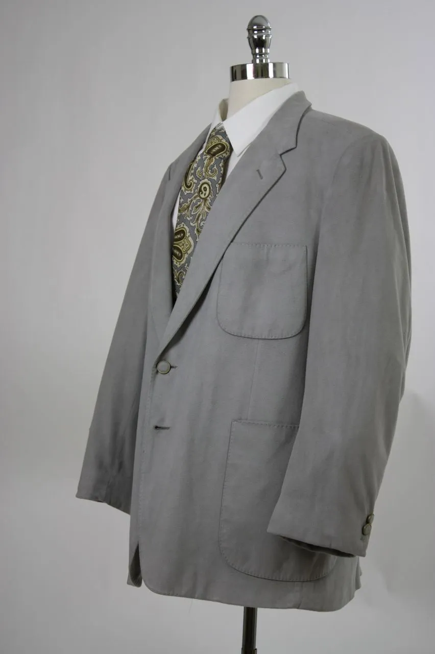 Vintage 60s 70s mens Jacket Gray Ultra Suede