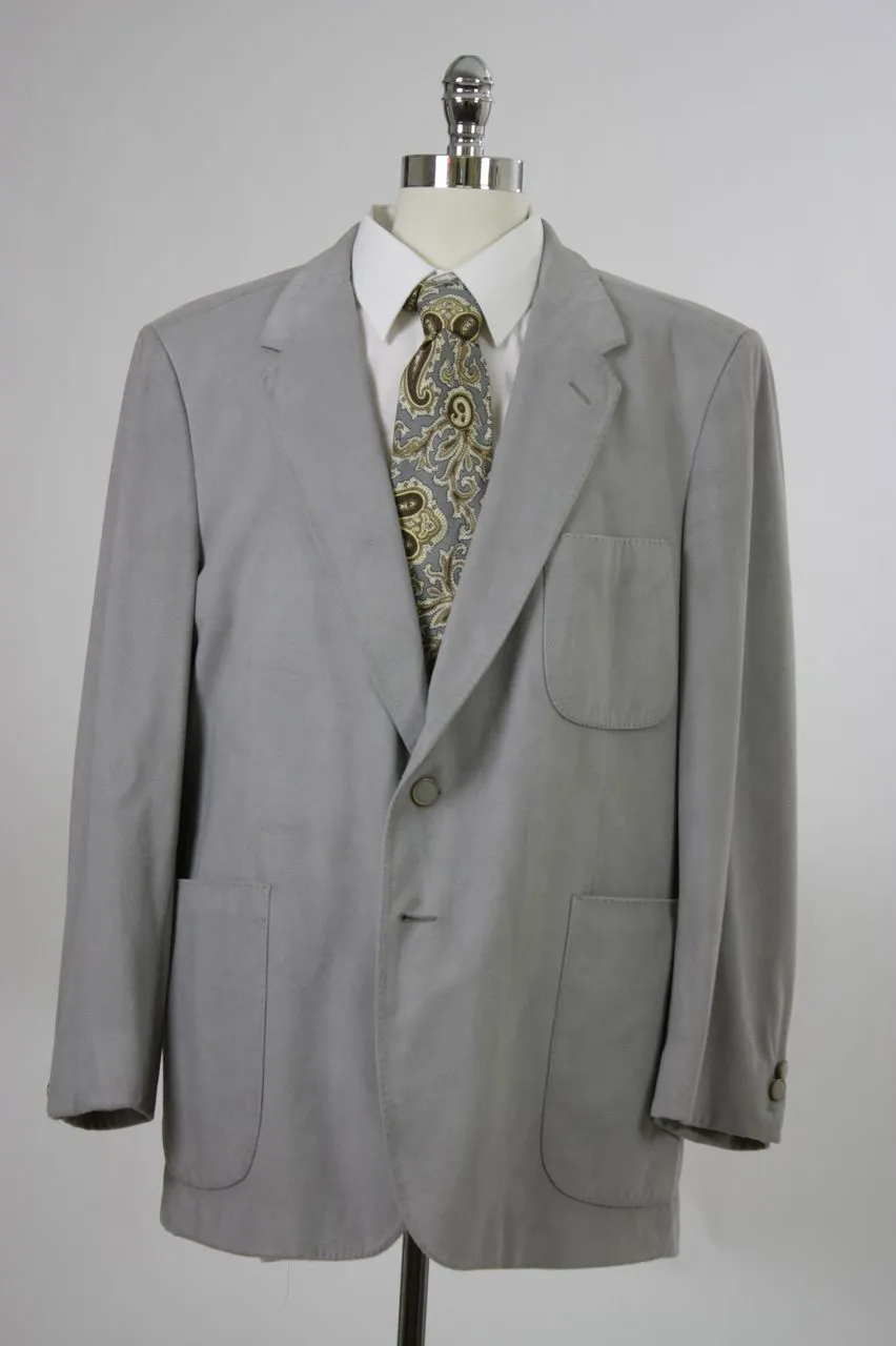 Vintage 60s 70s mens Jacket Gray Ultra Suede
