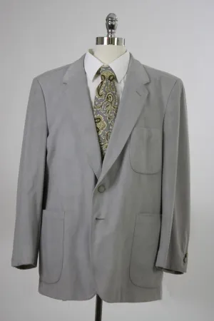 Vintage 60s 70s mens Jacket Gray Ultra Suede
