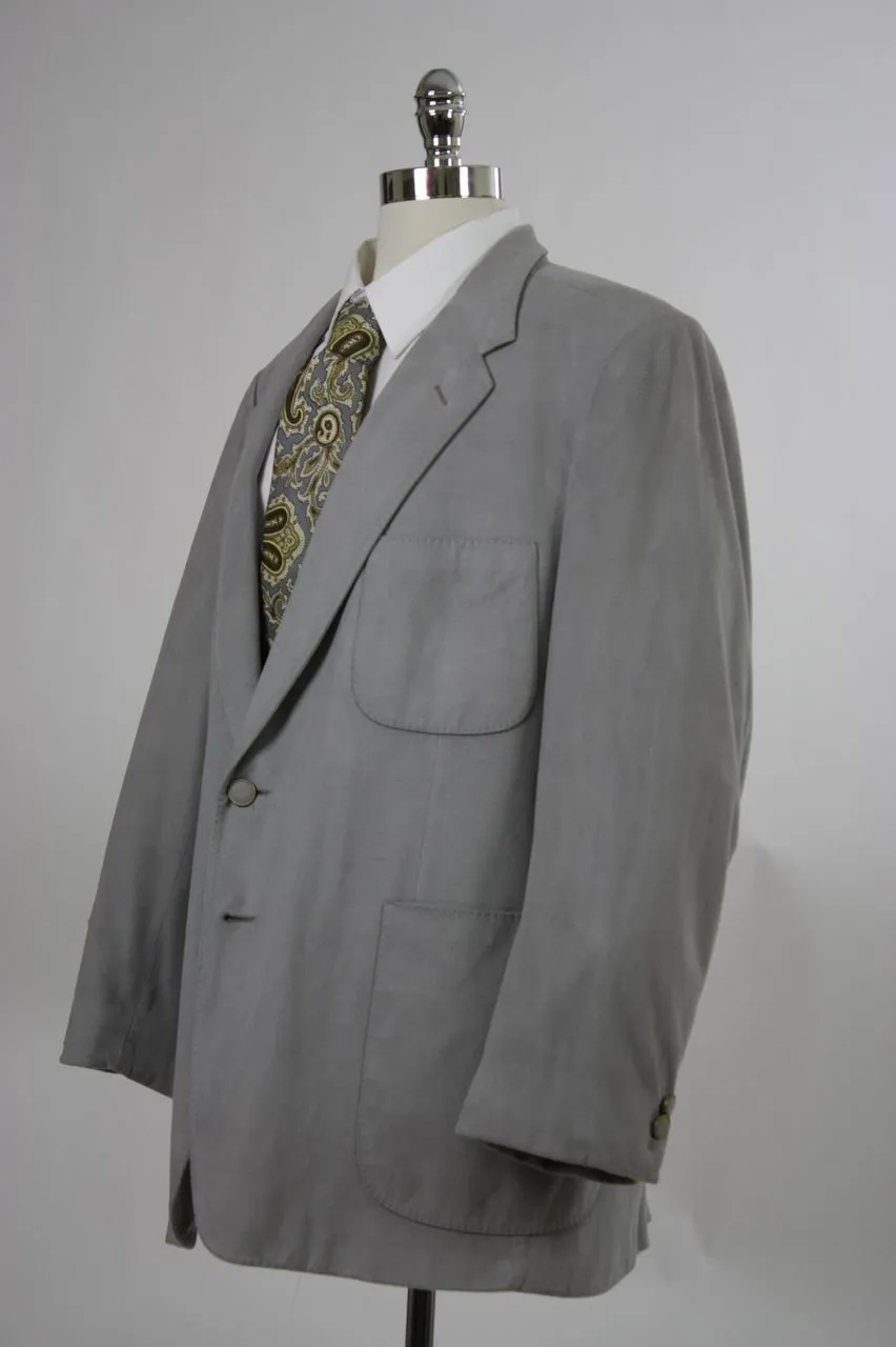 Vintage 60s 70s mens Jacket Gray Ultra Suede