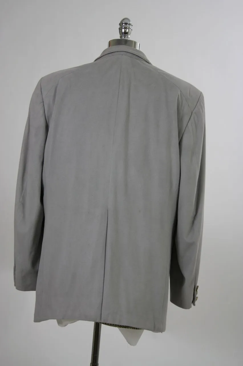 Vintage 60s 70s mens Jacket Gray Ultra Suede
