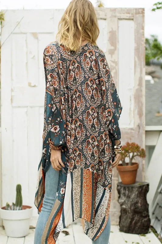 Vintage Inspired Paisley Kimono