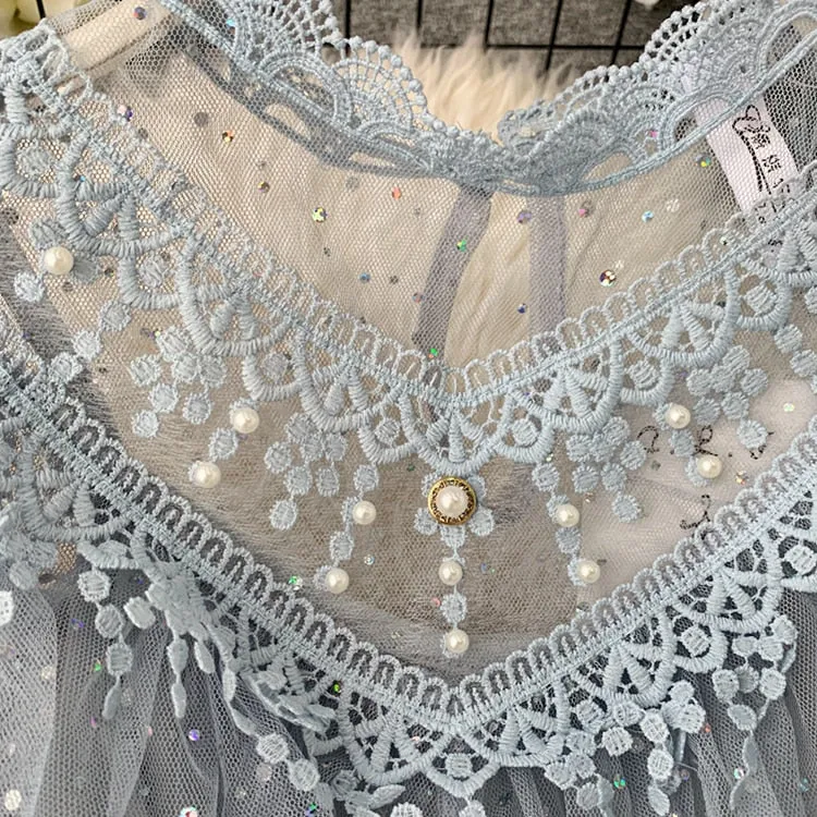 Vintage Lace Floral Midi Dress Elegant