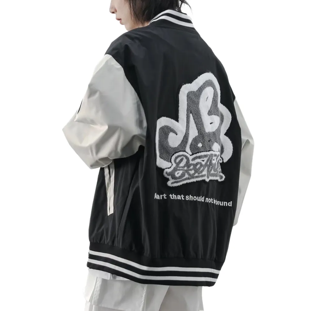 Vintage Letter Embroidery Jacquard Jacket