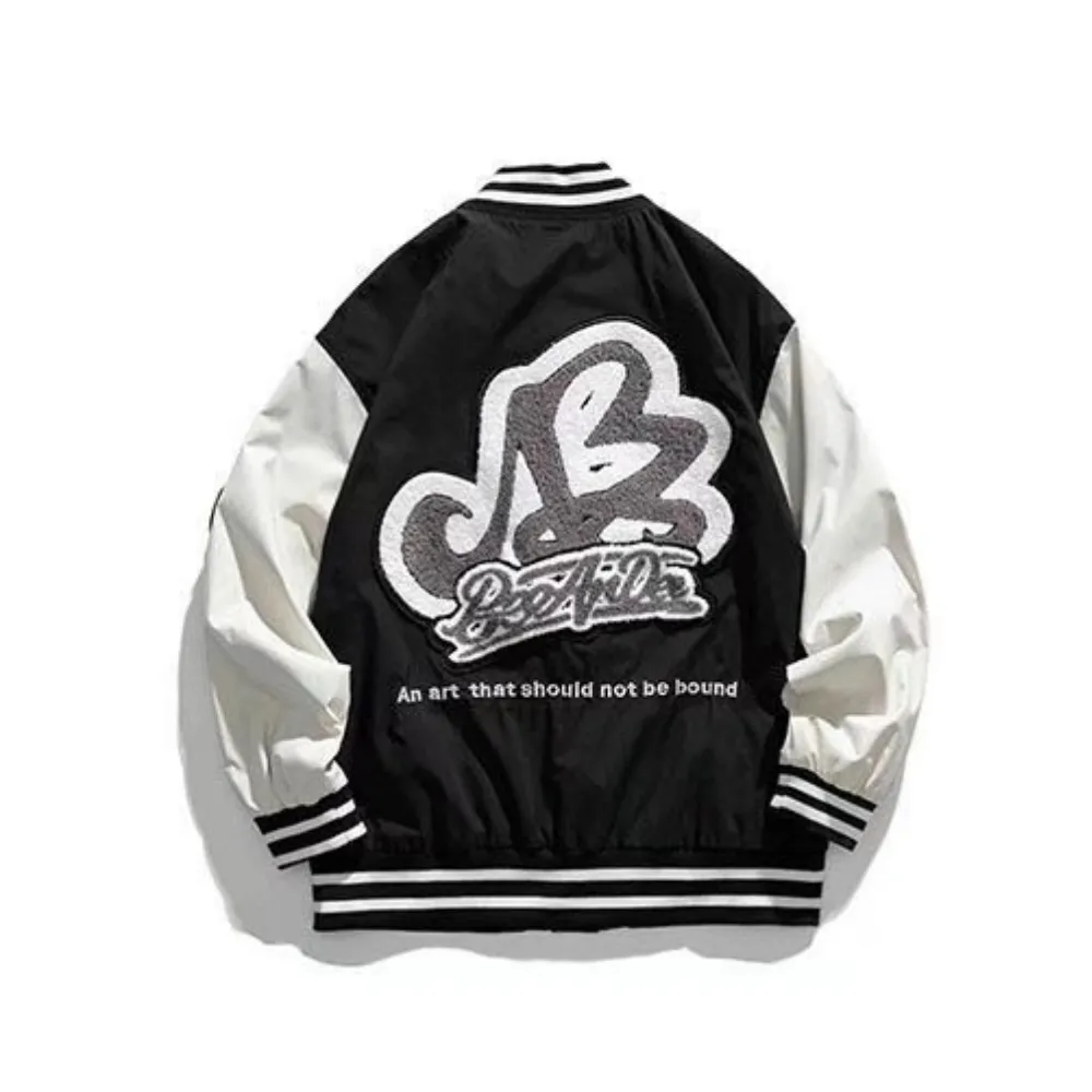 Vintage Letter Embroidery Jacquard Jacket