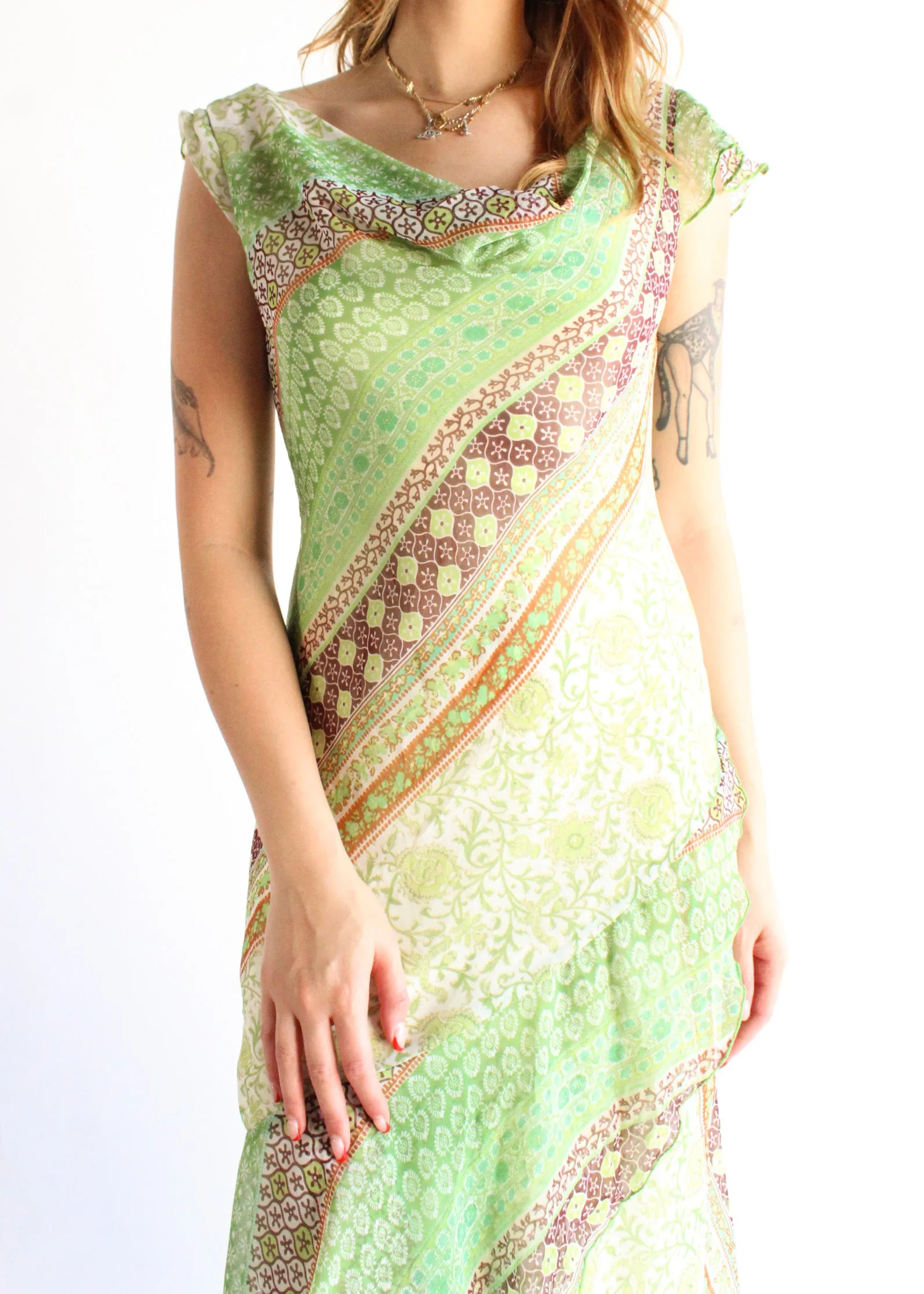 Vintage Paisley Dress D0476