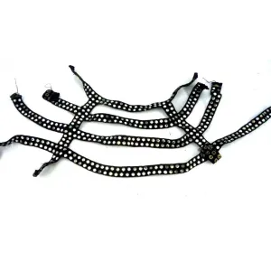 Vintage Rhinestone Studded Trim Black Ribbon