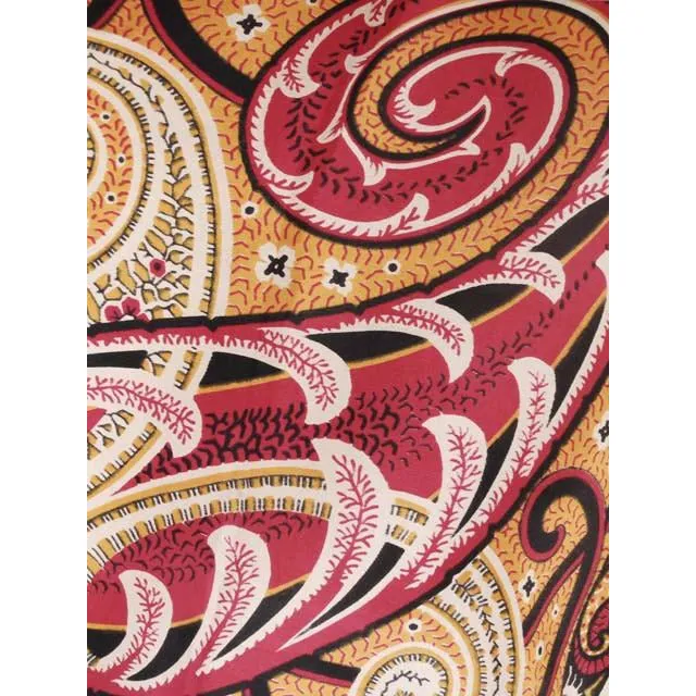 Vintage Silk Crepe Scarf Huge Red Gold Paisley C.K. Eagle & Co 1920s