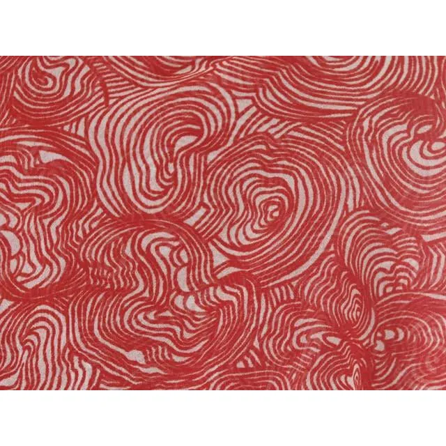 Vintage Silk Scarf Burmel Red & White Swirls Design 1950s