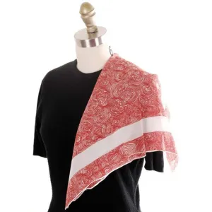 Vintage Silk Scarf Burmel Red & White Swirls Design 1950s