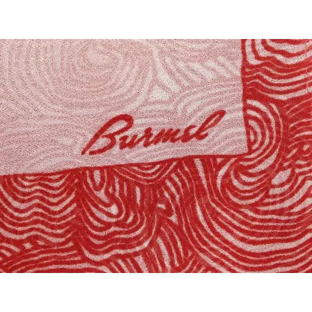 Vintage Silk Scarf Burmel Red & White Swirls Design 1950s