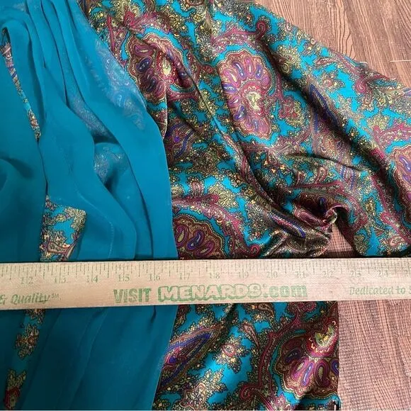 Vintage Victorias Secret Gold Label Satin Paisley Long Robe Kimono Small 90s Y2K