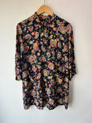 Vintage Wanda 1940's Cold Rayon Paisley Housecoat
