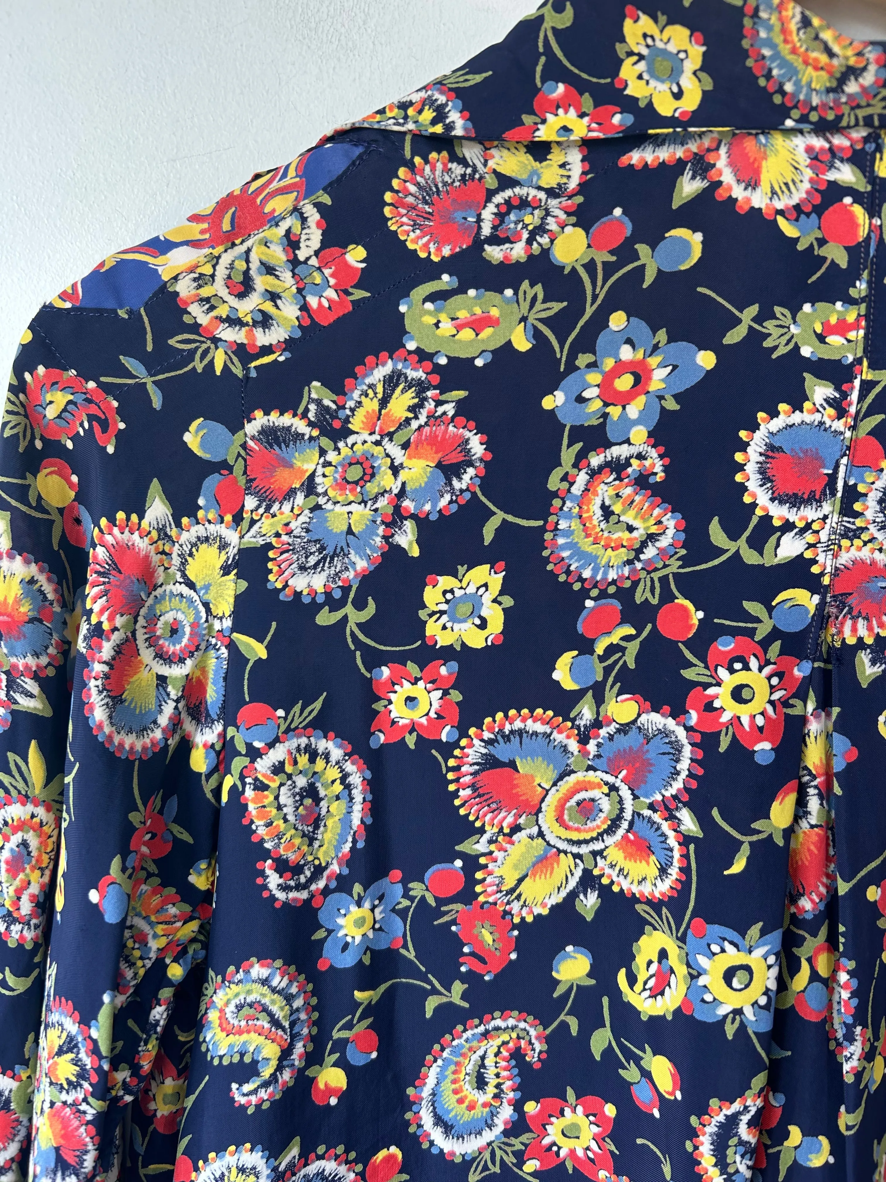 Vintage Wanda 1940's Cold Rayon Paisley Housecoat