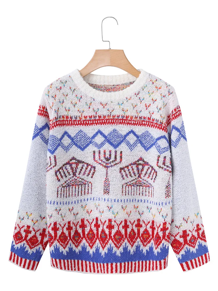 Vintage Women Jacquard Christmas Sweater