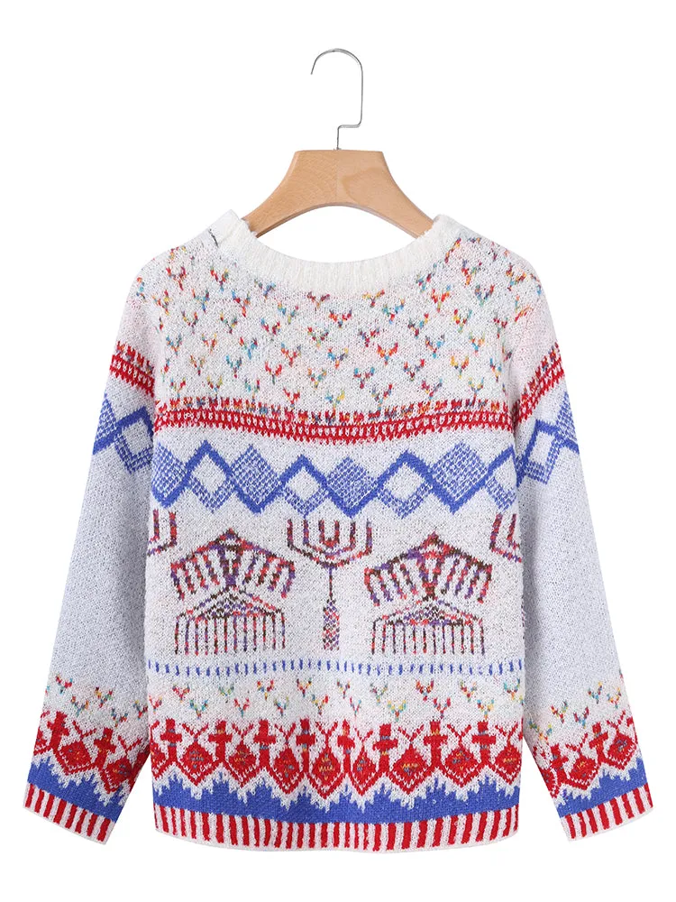 Vintage Women Jacquard Christmas Sweater