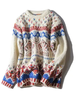 Vintage Women Jacquard Christmas Sweater