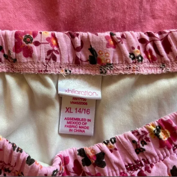 Vintage Xhilaration floral micro/mini skirt, lace hem, XL 14/16