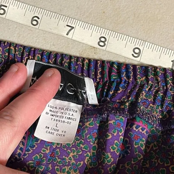 Vintage Andrea Gayle Purple Knit Cardigan &amp; Paisley Matching Skirt Set