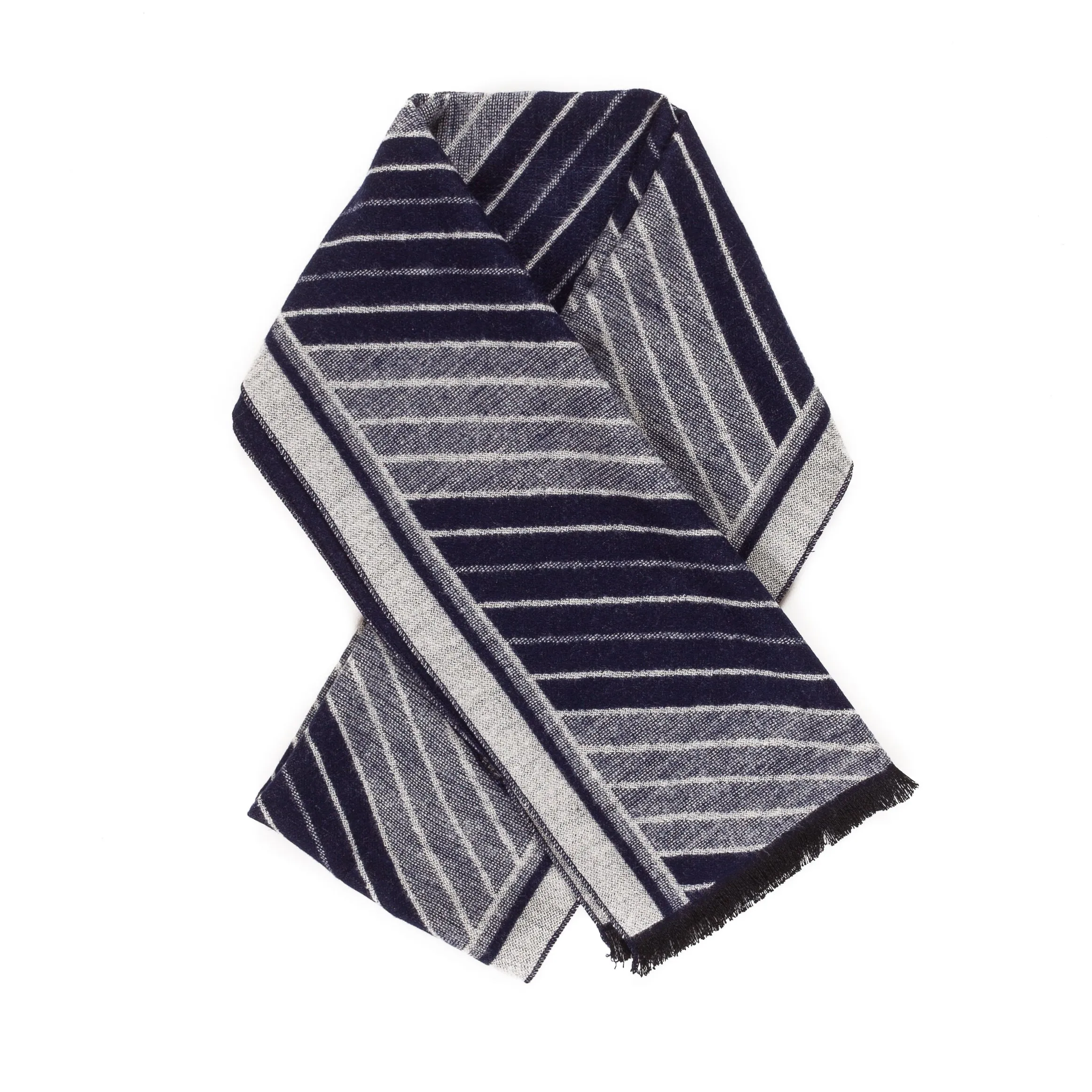 Viscose Men Scarves (Double Gray Strip)