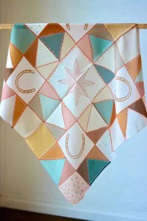 Western Horseshoe Vintage Ranching Patchwork Wildrag