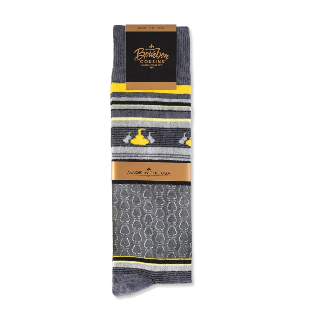 Whisky Tasting Socks | Gray   Gold   Black