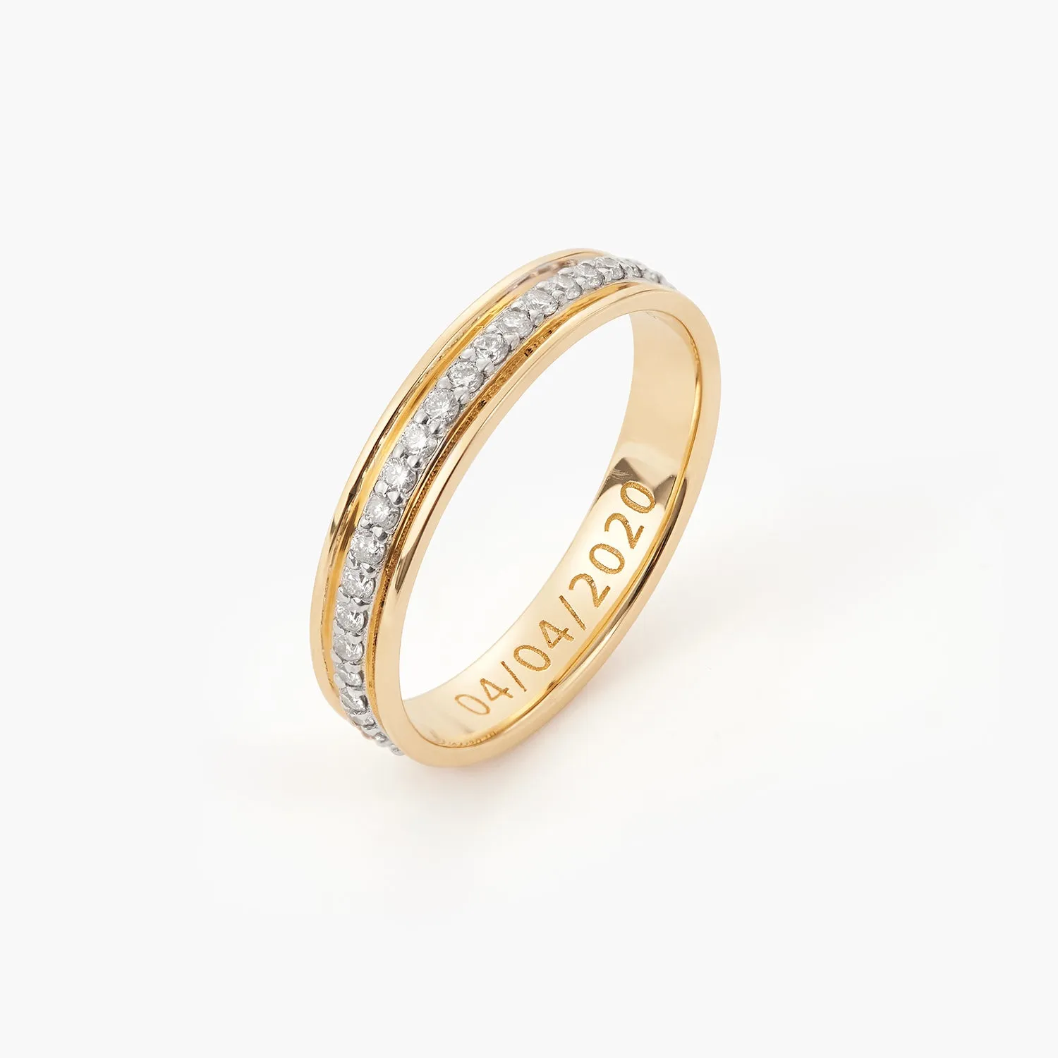 Women's Inlay Wedding Ring Diamond Wedding Bands Couple Ring Set