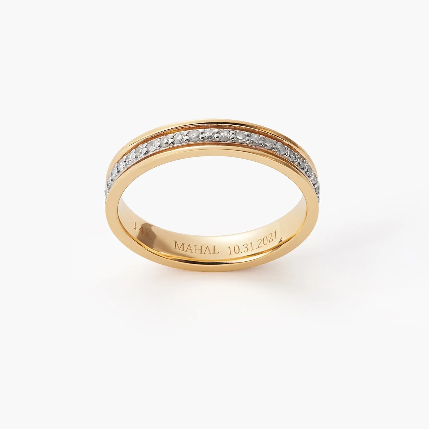 Women's Inlay Wedding Ring Diamond Wedding Bands Couple Ring Set