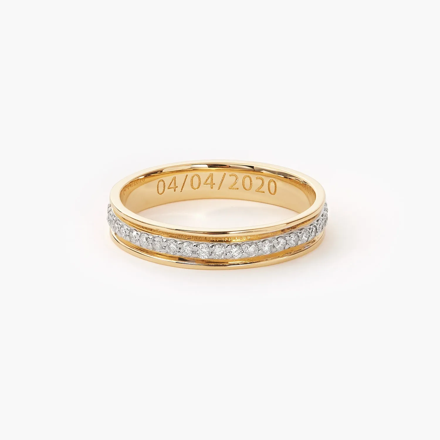 Women's Inlay Wedding Ring Diamond Wedding Bands Couple Ring Set