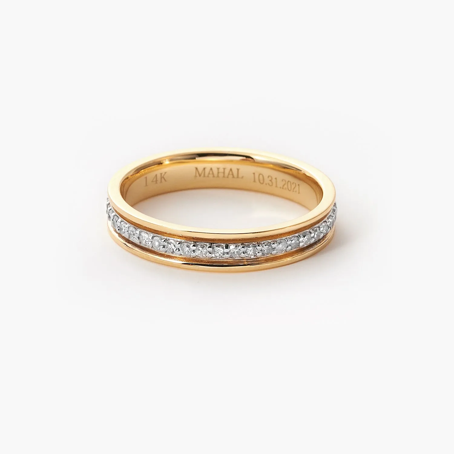 Women's Inlay Wedding Ring Diamond Wedding Bands Couple Ring Set