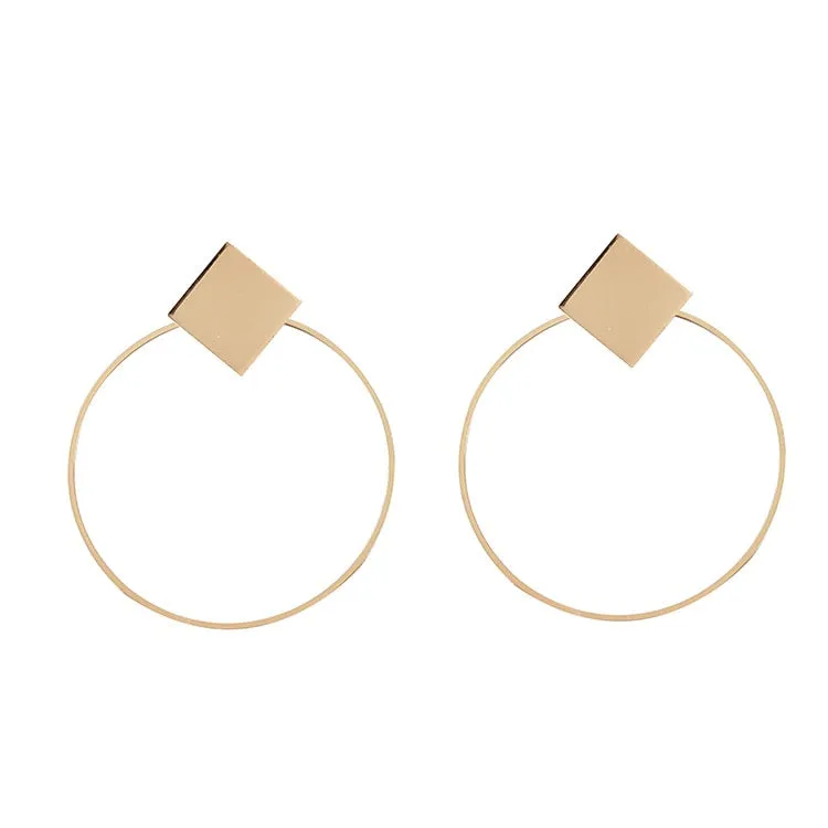 Women's Vintage Geometric Acrylic Drop Earrings with Irregular Shape
