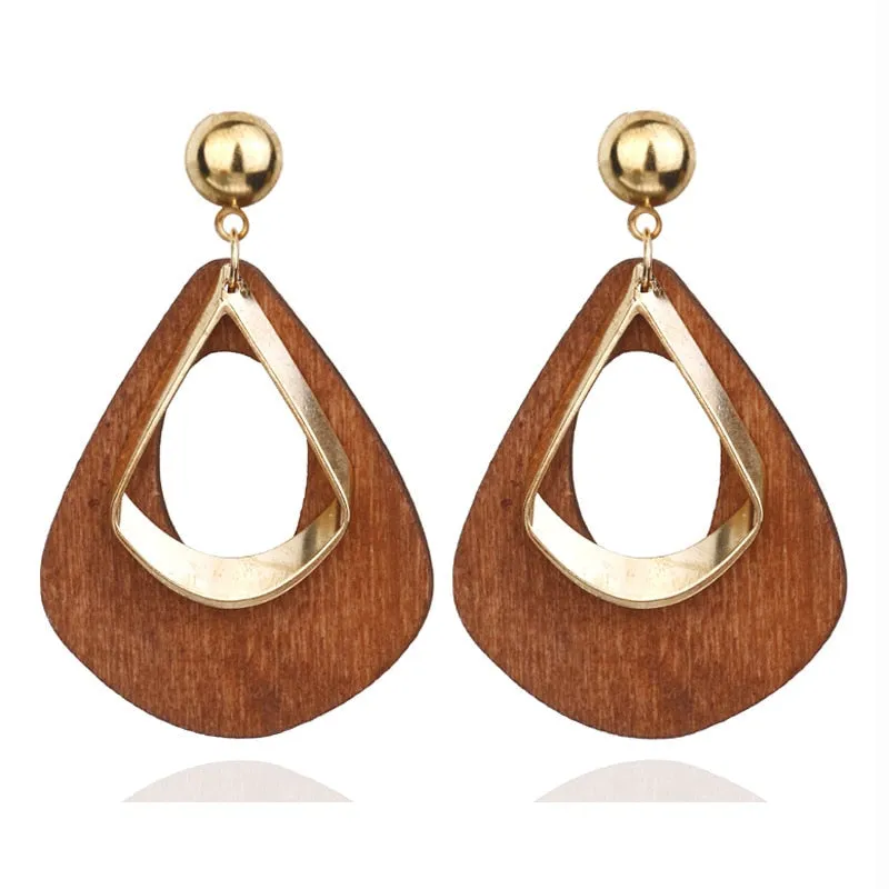 Women's Vintage Geometric Acrylic Drop Earrings with Irregular Shape