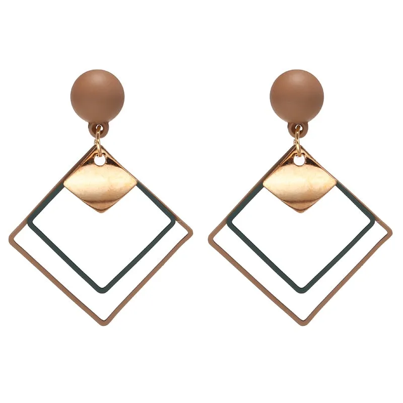 Women's Vintage Geometric Acrylic Drop Earrings with Irregular Shape