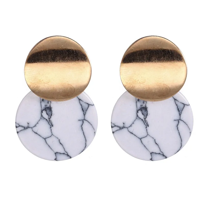 Women's Vintage Geometric Acrylic Drop Earrings with Irregular Shape