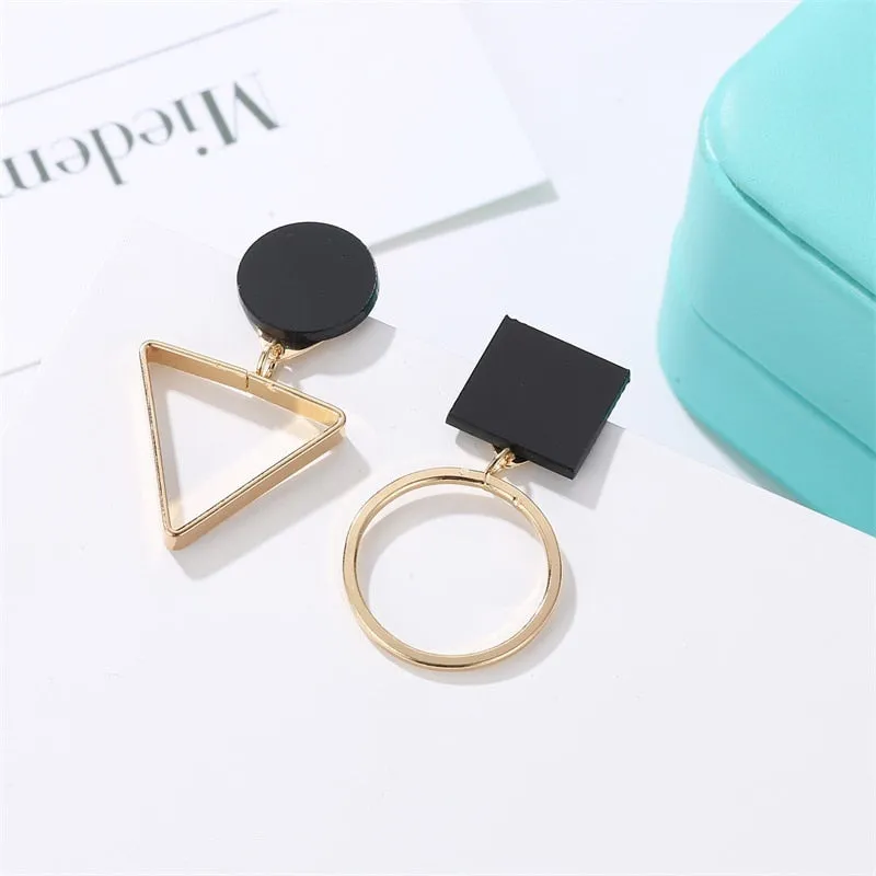Women's Vintage Geometric Acrylic Drop Earrings with Irregular Shape